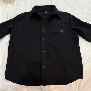 Spyder Men's Black Shirt Jacket with Red Logo
